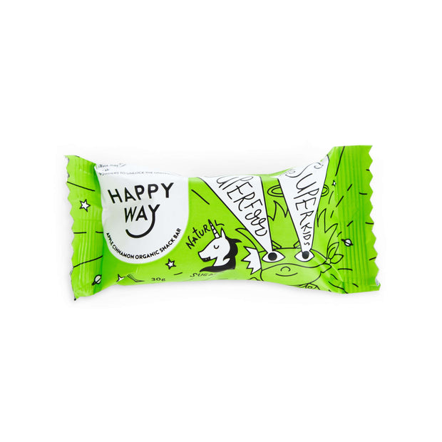 APPLE CINNAMON ALL NATURAL SNACK BAR (30G) +18 BARS,Kids Snack Bar,Happy Way,Happy Way