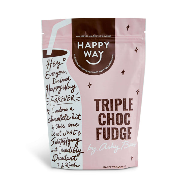 Ashy Bines Triple Choc Fudge Whey Protein Powder 500g,Protein,Happy Way,Happy Way