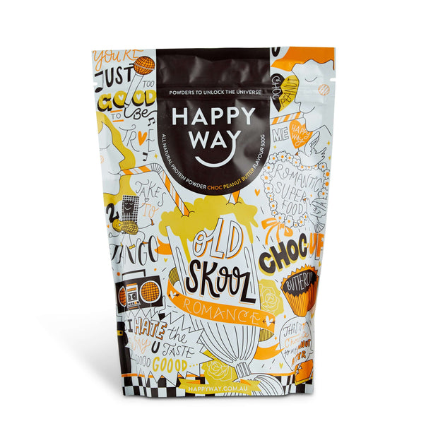 Choc Peanut Butter whey Protein powder 500g,Protein,Happy Way,Happy Way