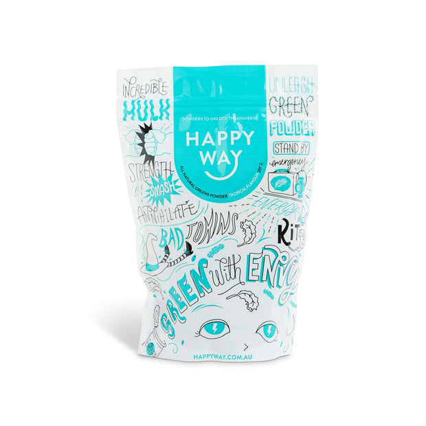 Green with Envy - Greens Powder (Tropical Flavour) 200g,SUPERFOOD,Happy Way,Happy Way
