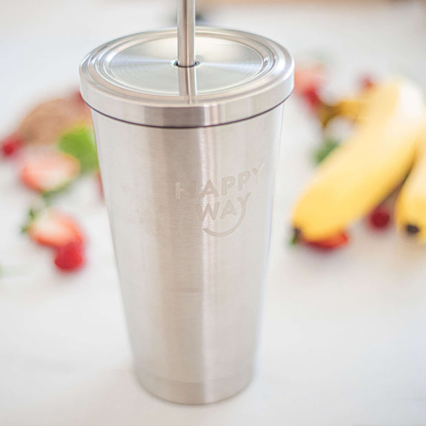 Insulated Stainless Steel Tumbler With Straw (500ml),Steel Tumbler,Merchandise,Happy Way