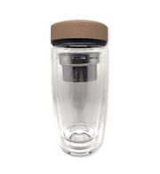 300ml Doubled Walled Glass Tea Tumbler,Tea Infuser,Merchandise,Happy Way