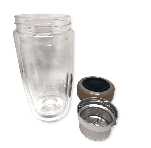 300ml Doubled Walled Glass Tea Tumbler,Tea Infuser,Merchandise,Happy Way