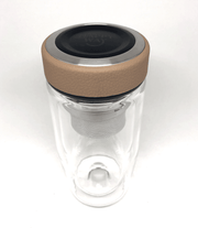 300ml Doubled Walled Glass Tea Tumbler,Tea Infuser,Merchandise,Happy Way